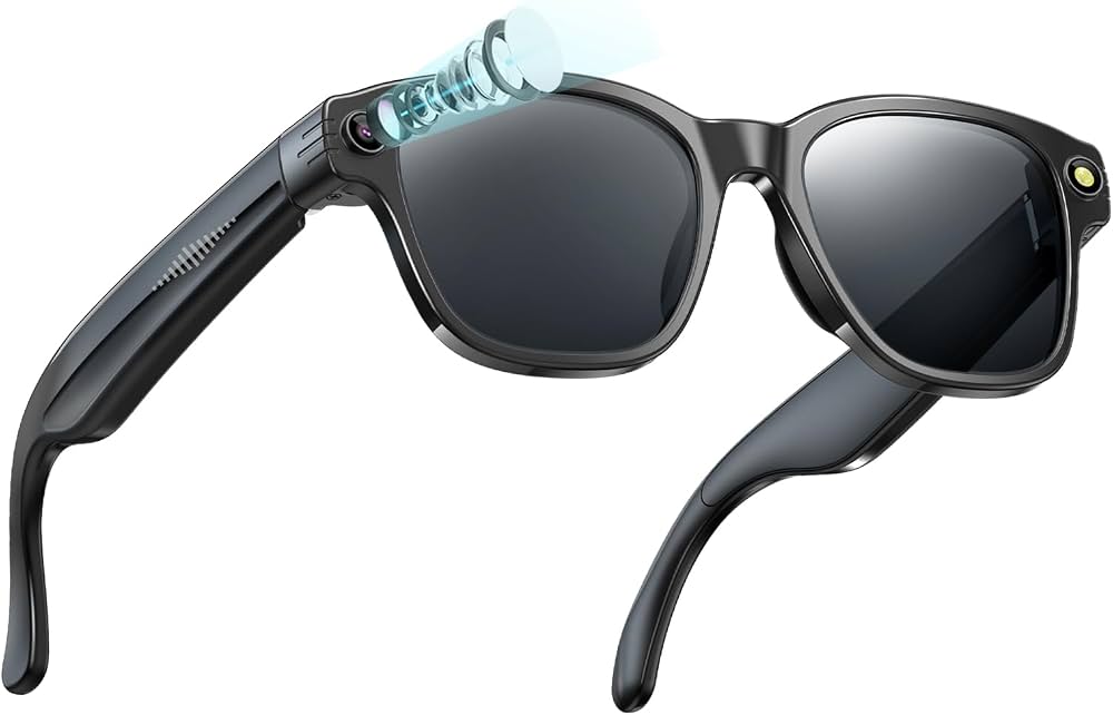 AI Smart Glasses with 8MP HD Camera, AI Voice Assistant & Bluetooth 5.3