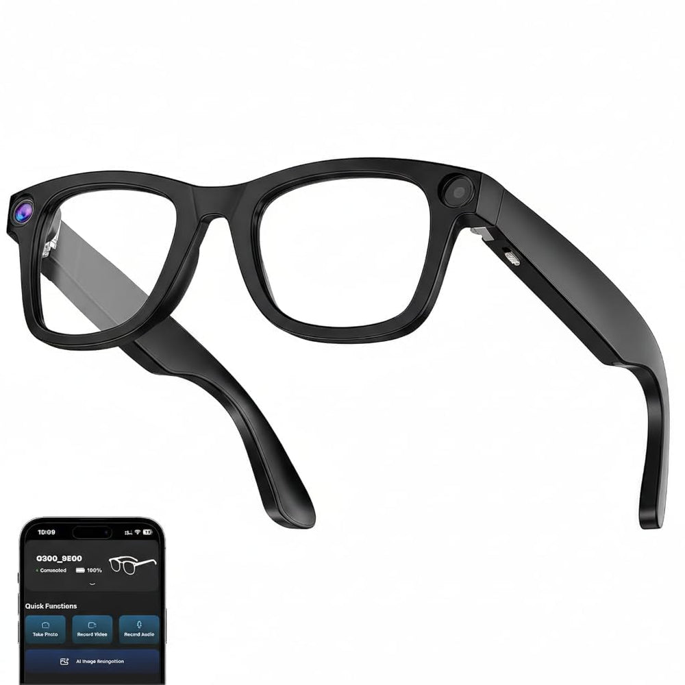 AI Smart Glasses with 8MP HD Camera, AI Voice Assistant & Bluetooth 5.3