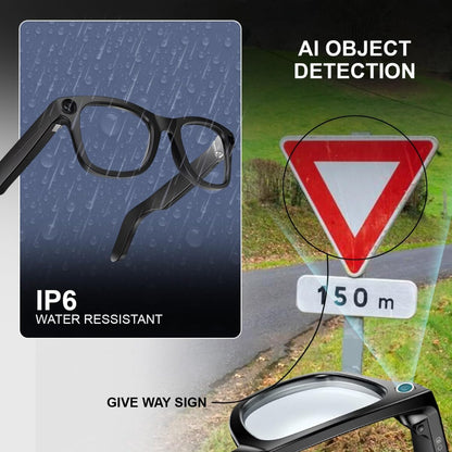 AI Smart Glasses with 8MP HD Camera, AI Voice Assistant & Bluetooth 5.3